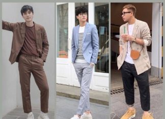 Áo Blazer đơn giản kết hợp với quần kaki