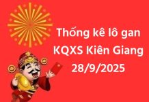 Thống kê lô gan KQXS Kiên Giang 28/9/2025